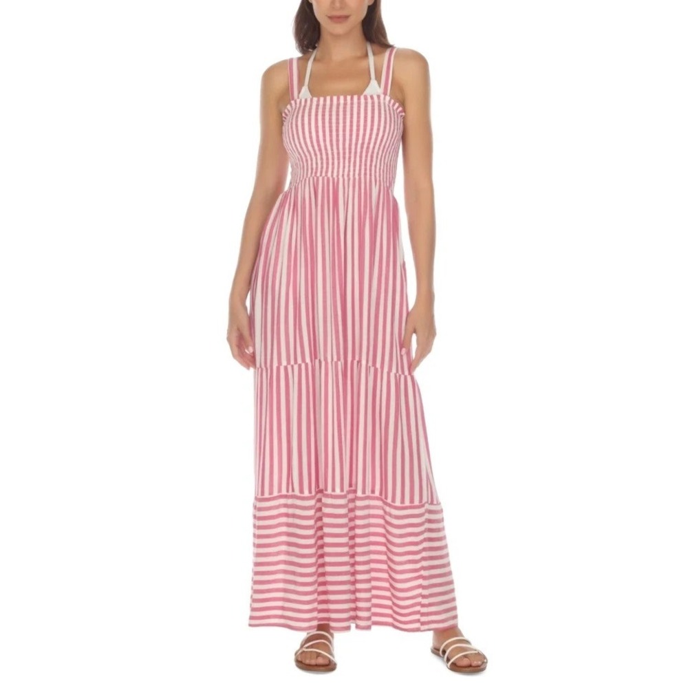 Raviya Size Small Womens Pink & White Cover Up (136)